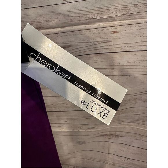 Cherokee Luxe Plum Berry Pull On Drawstring Scrub Pants Size Small New - Picture 3 of 6